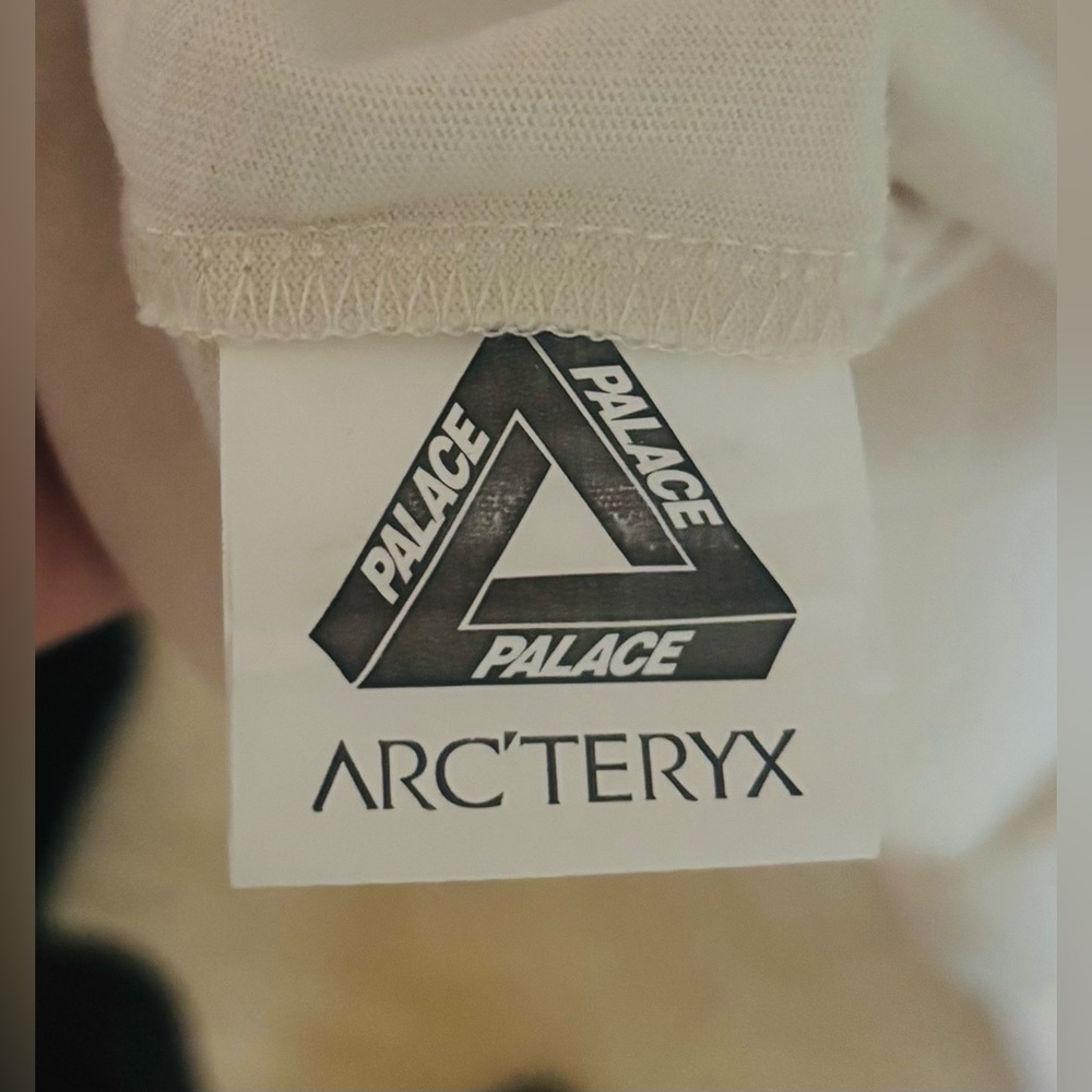 RARE ARC'TERYX x Palace White T Shirt w/ Iridescent Silver Lettering Size: Small - Picture 6 of 6